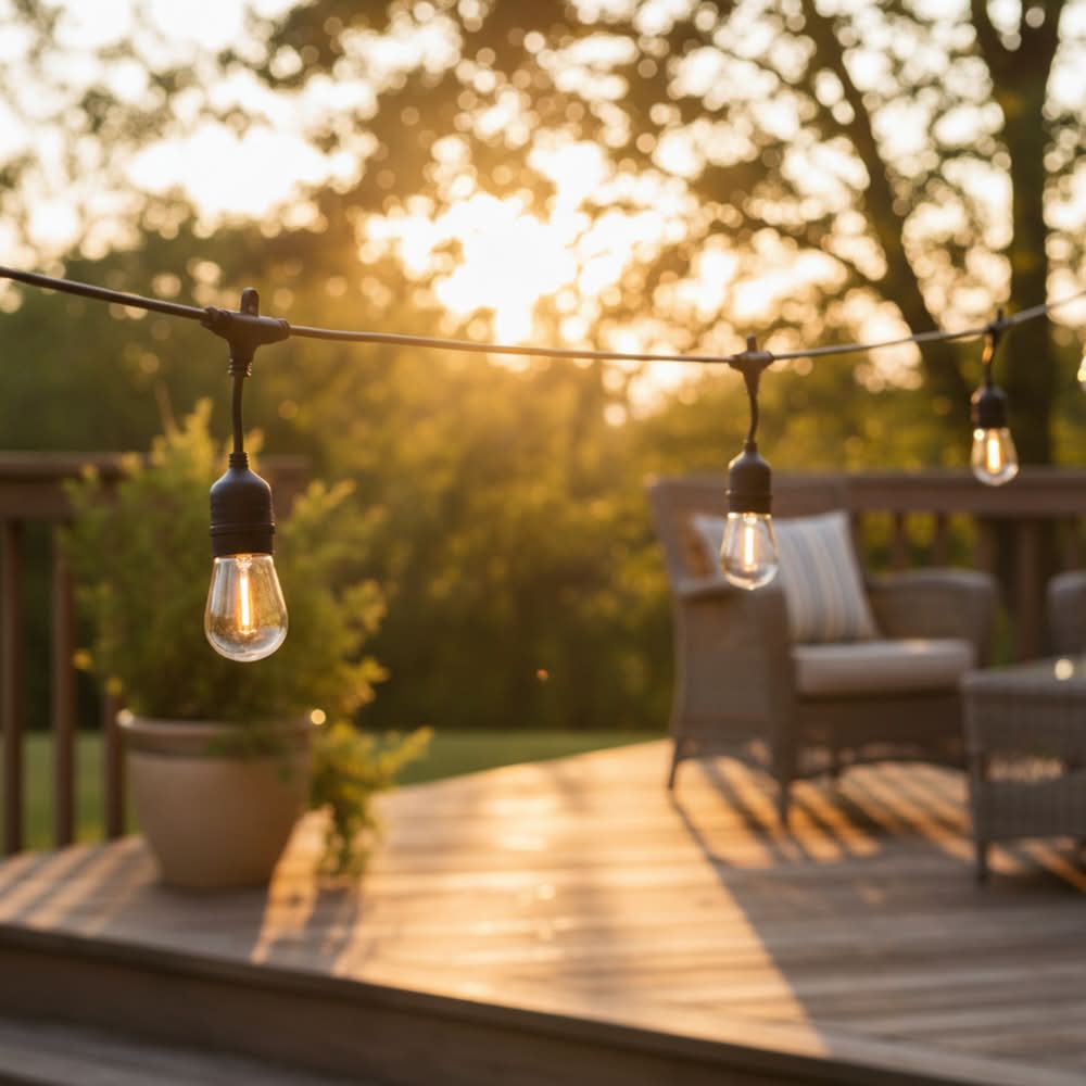 Harbor Breeze 27-ft Solar Black Indoor/Outdoor String Light with 10 White -Light LED Edison Bulbs