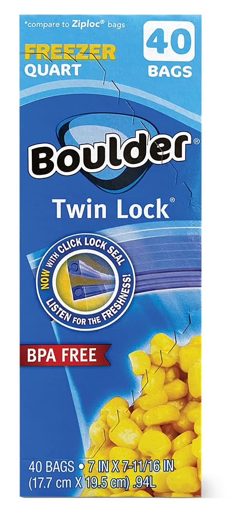 Boulder Canyon Quart Freezer Twin Lock Bags (40 ct)