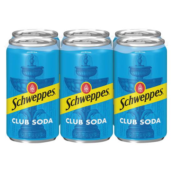 Schweppes Premium Club Soda (6 ct, 7.5 fl oz)
