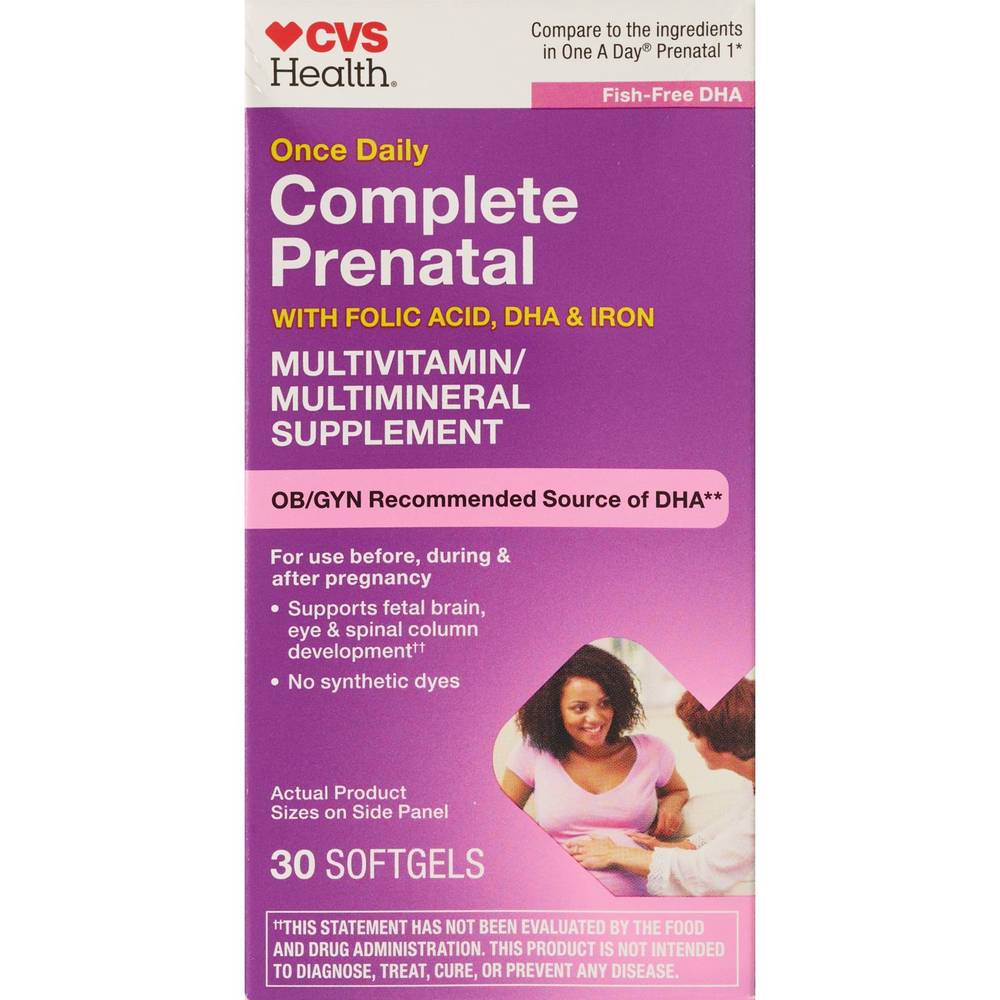 CVS Health Complete Prenatal with DHA & Folic Acid Softgels, 30 CT