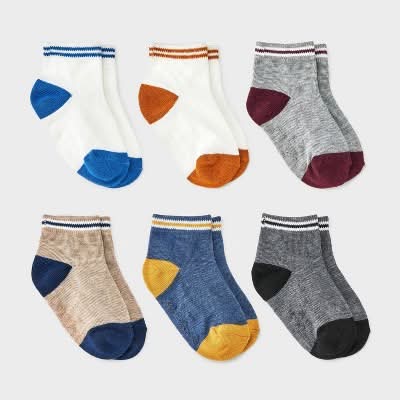 Cat & Jack Toddler Boys Colorblock Ankle Socks, 2T-3T