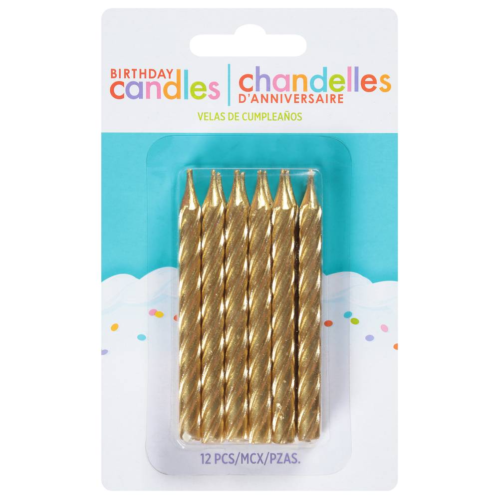 Amscan Large Spital Candles - Gold