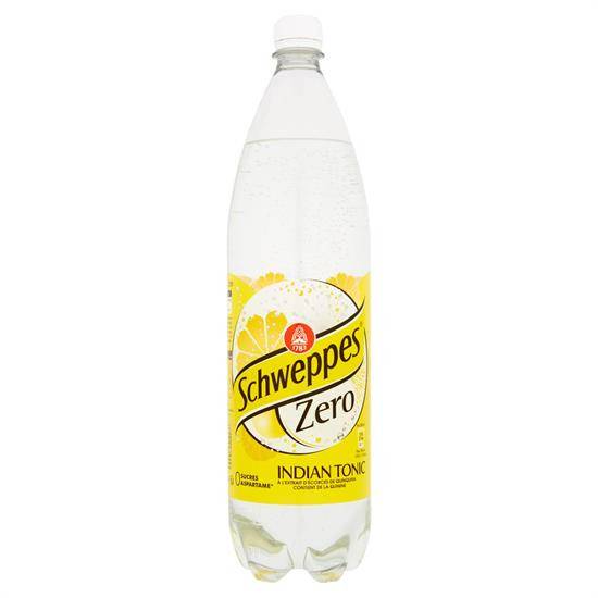 Soda indian tonic zero sucres SCHWEPPES - la bouteille d'1,5L