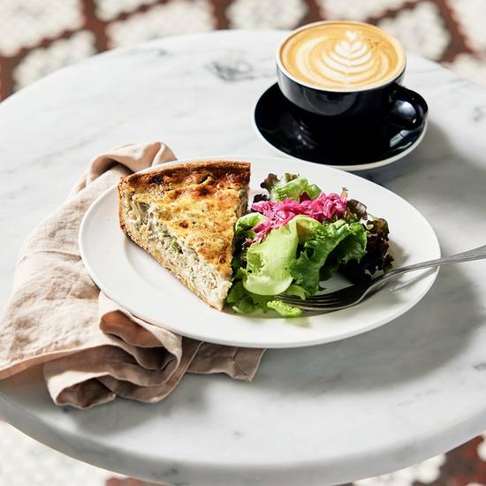 Leek, Potato & Spinach Quiche & Salad