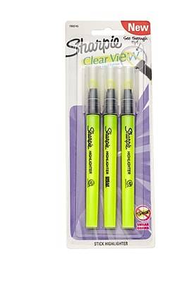 Sharpie Clear View Highlighter Stick Chisel Point Yellow