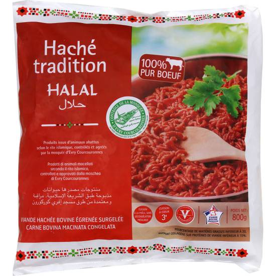 Viande hachée halal pur bœuf GÉNÉRIQUE STANDARD 800g