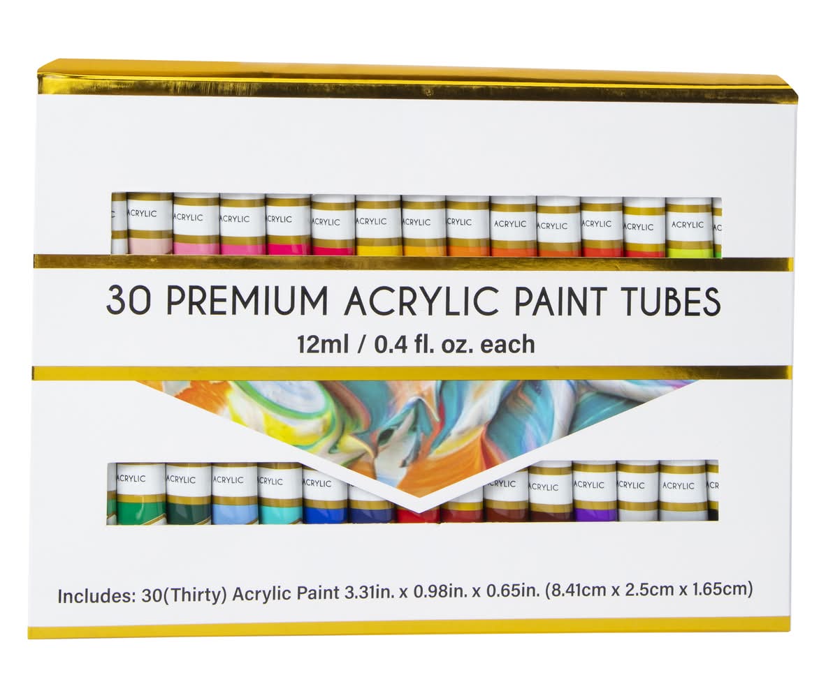 Premium Acrylic Paint Tubes 30-Count Set