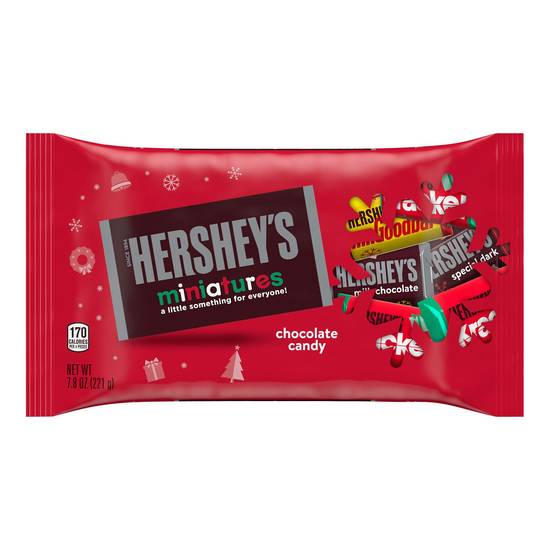 Order HERSHEY'S Miniatures Assorted Milk and Dark Chocolate Candy Bars, Christmas, 7.8 oz, Bag food online from CVS store, NESQUEHONING on bringmethat.com