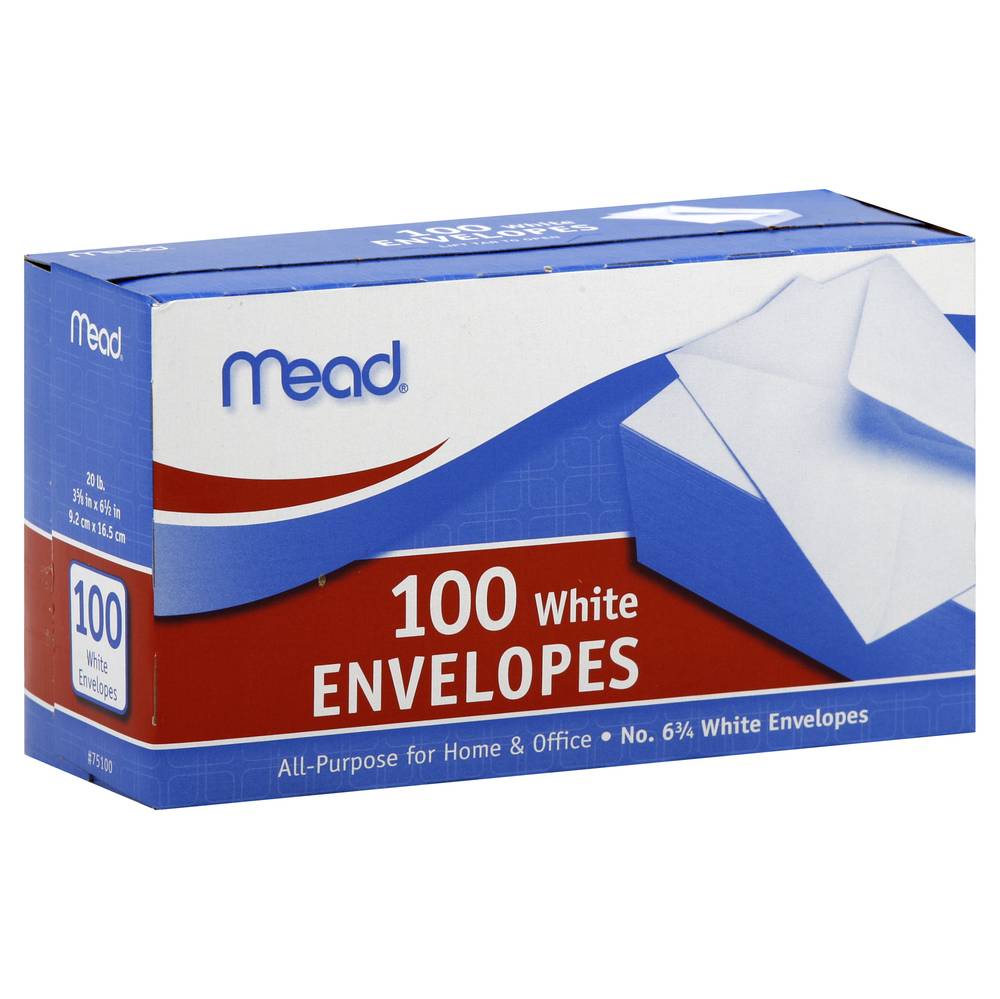 Mead No. 6 3/4 White Envelopes (100 ct)