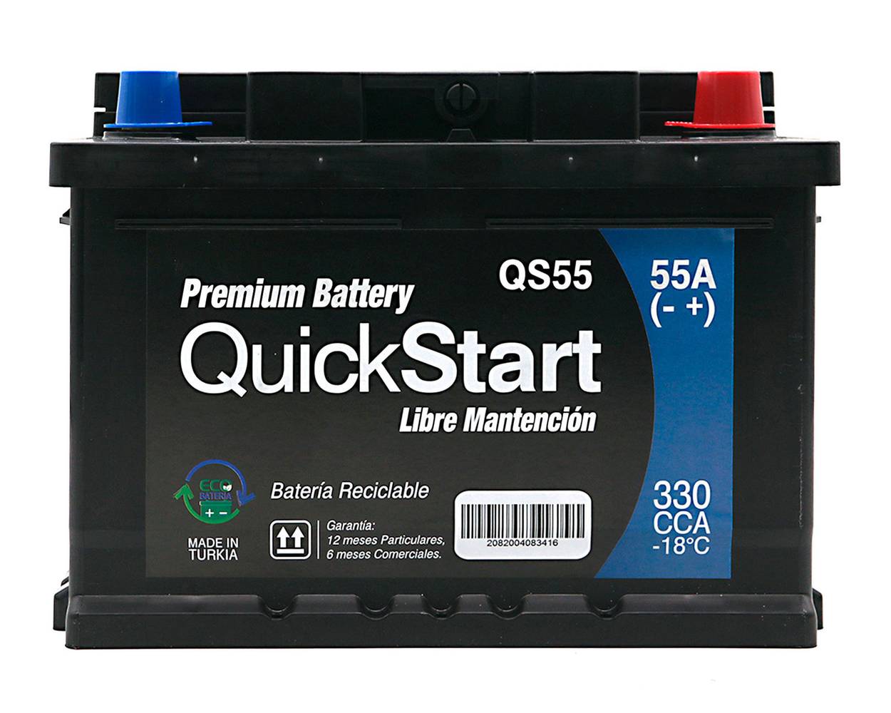 Quick start batería 55ah 330cca derecho qs55 (1 batería)