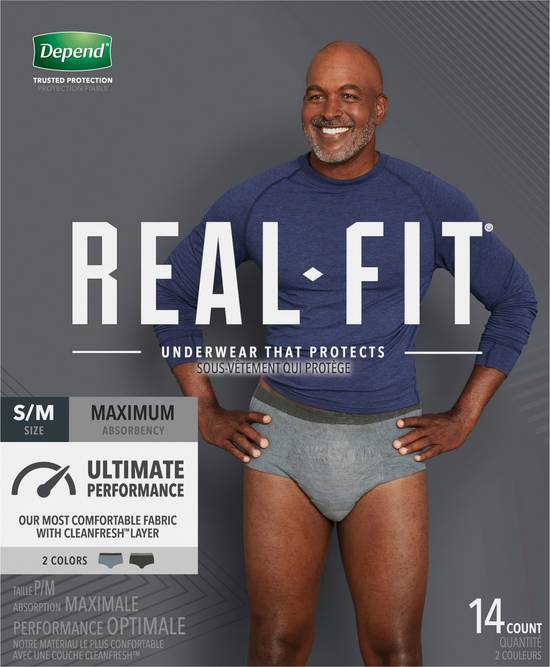 Depend Real-Fit Maximum Absorbency Small/Medium Underwear (14 ct)