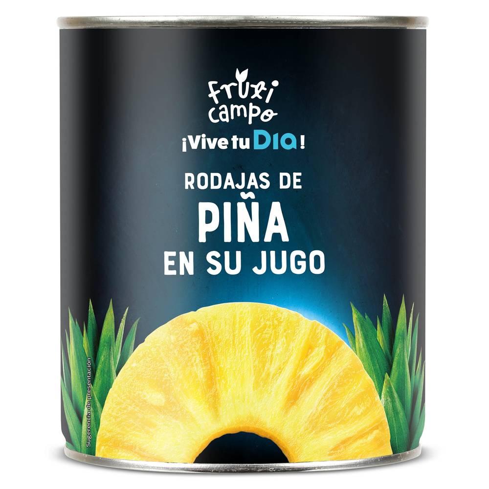 Piña En Su Jugo En Rodajas Fruticampo De Dia Lata 490 G