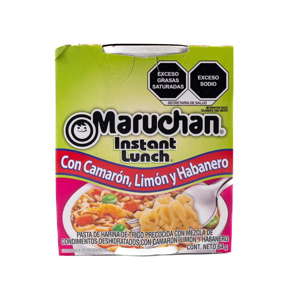 Maruchan sopa instántanea con camarón limón y habanero