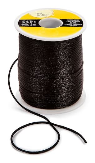 Bead Landing Rattail Cord, 0.05" x 100yd., Black