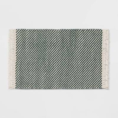 1'8"x2'10" Rectangle Green Striped Rug - Threshold™