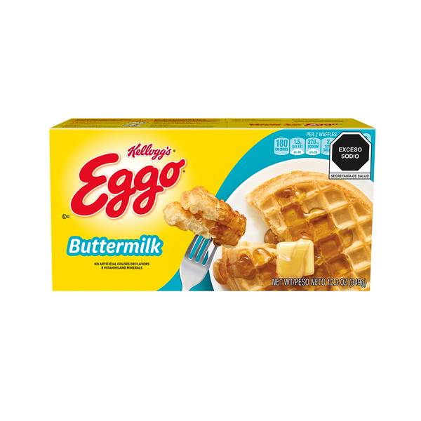 Eggo waffles con mantequilla
