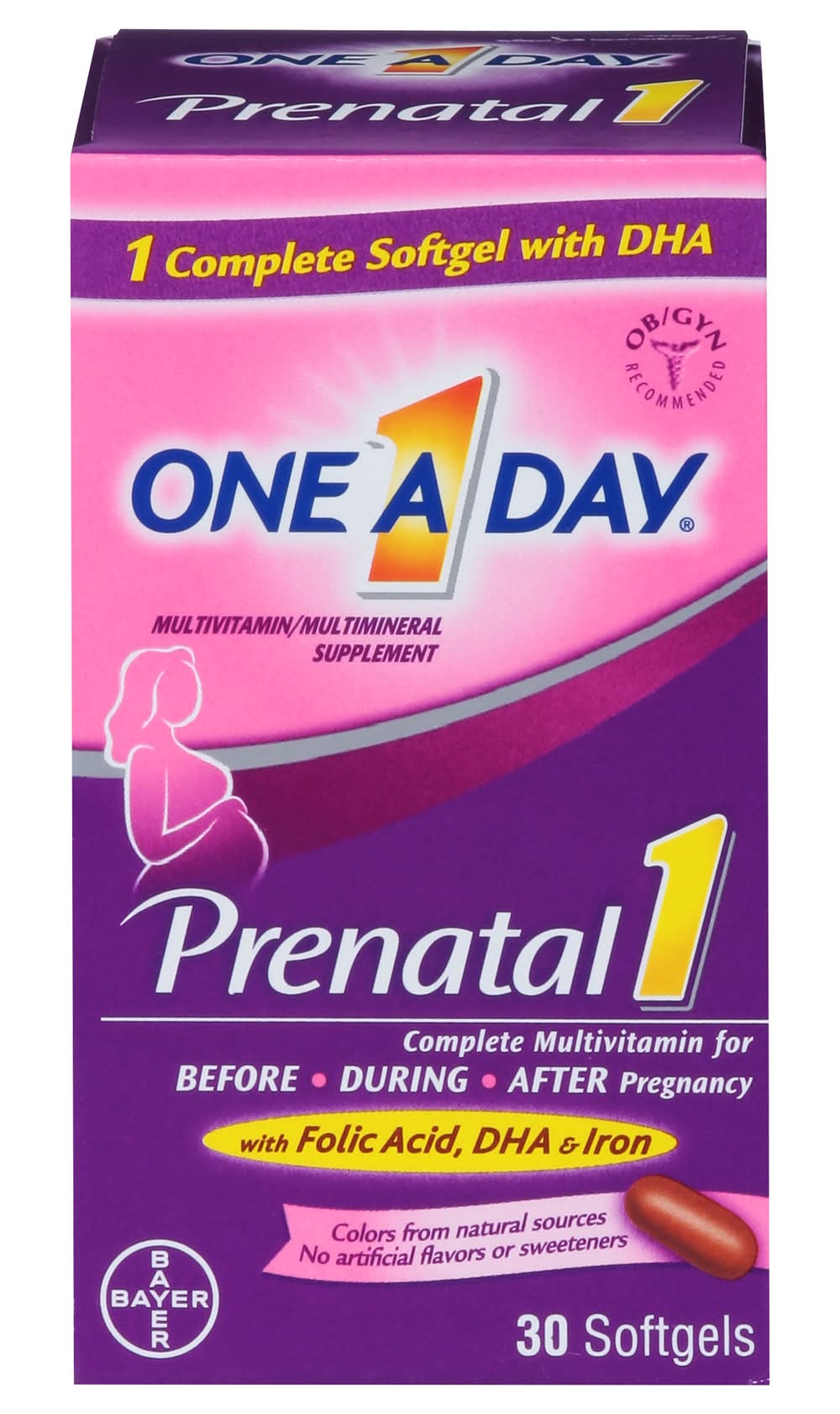 One A Day Prenatal 1 Multivitamin Supplement Softgels, Women (30 ct)