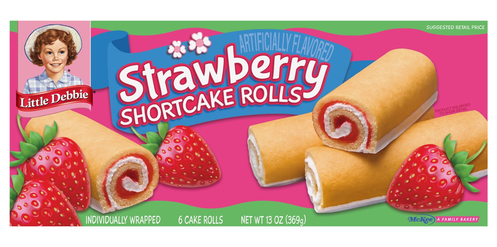 Little Debbie Shortcake Rolls, Strawberry (13 oz, 6 ct)