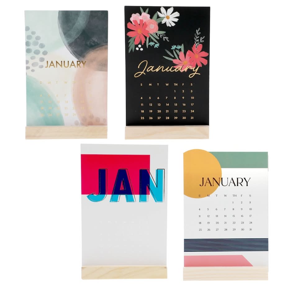 Jot 2026 Desk Calendar Wood, 1 ct.