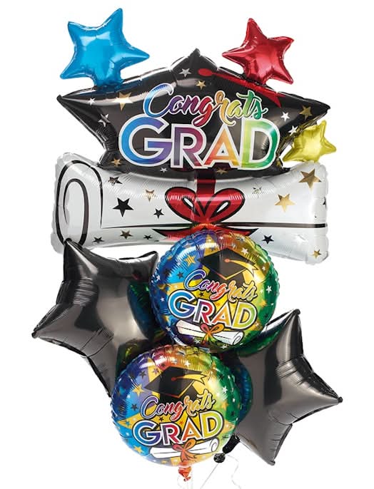Congrats Grad Colorful Graduation Balloon Bouquet