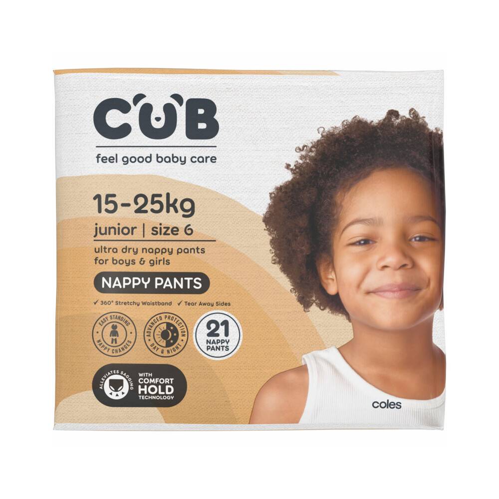 CUB Junior Nappy Pants, Size 6 (21 pack)