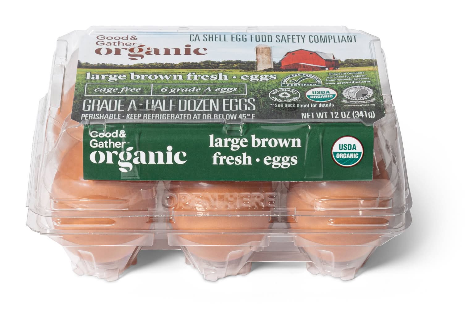 Good & Gather Cage-Free Grade a Brown Eggs, Large, Brown (6 ct)