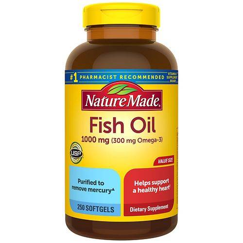 Nature Made Fish Oil 1000 mg Softgels - 250.0 ea