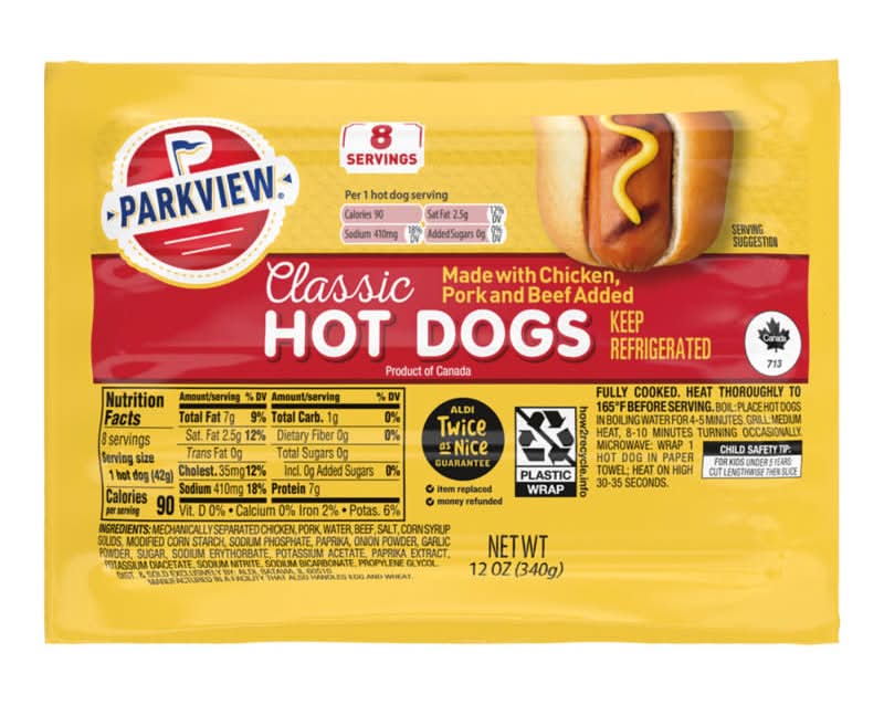 Parkview Classic Hot Dogs, Chicken Pork & Beef (12 oz)