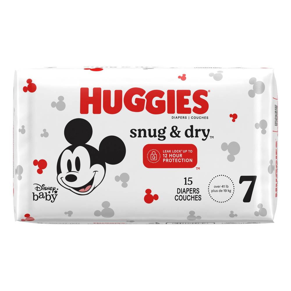 Huggies Snug & Dry Triple Layer Protection Baby Diapers, 7 (15 ct)