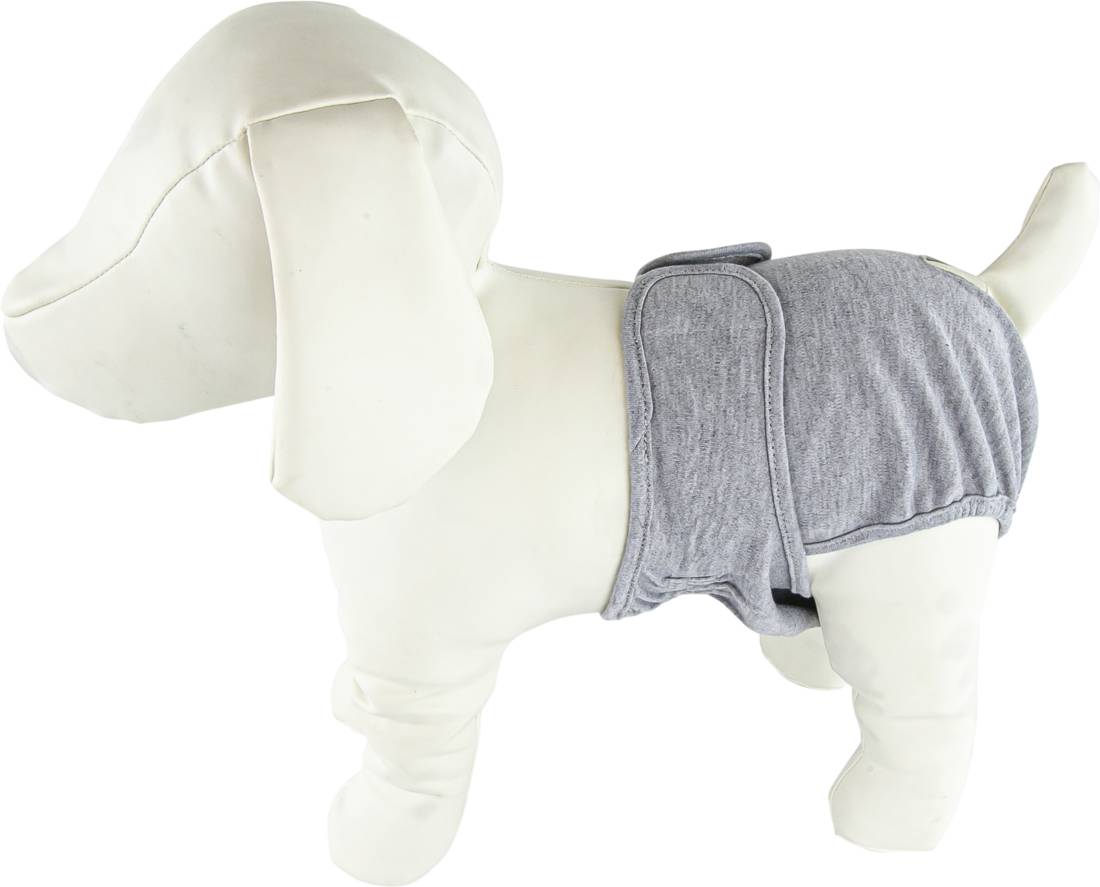 Play On Washable Dog Diaper Cover, S, Heather Gray