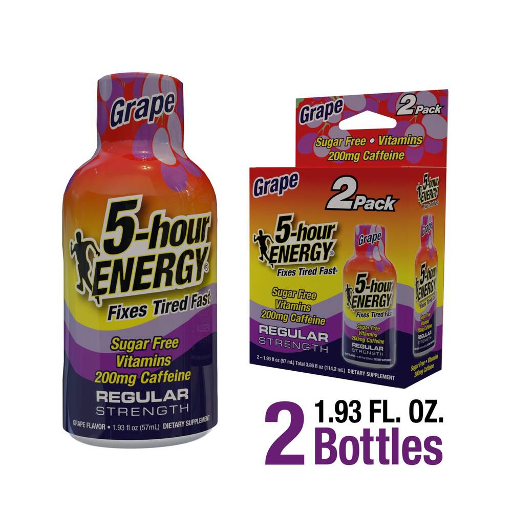 5-Hour Energy Dietary Supplement Regular Strenght Grape (2 ct)