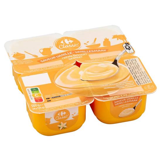 Carrefour Classic′ Crème Dessert Saveur Vanille 4 x 125 g