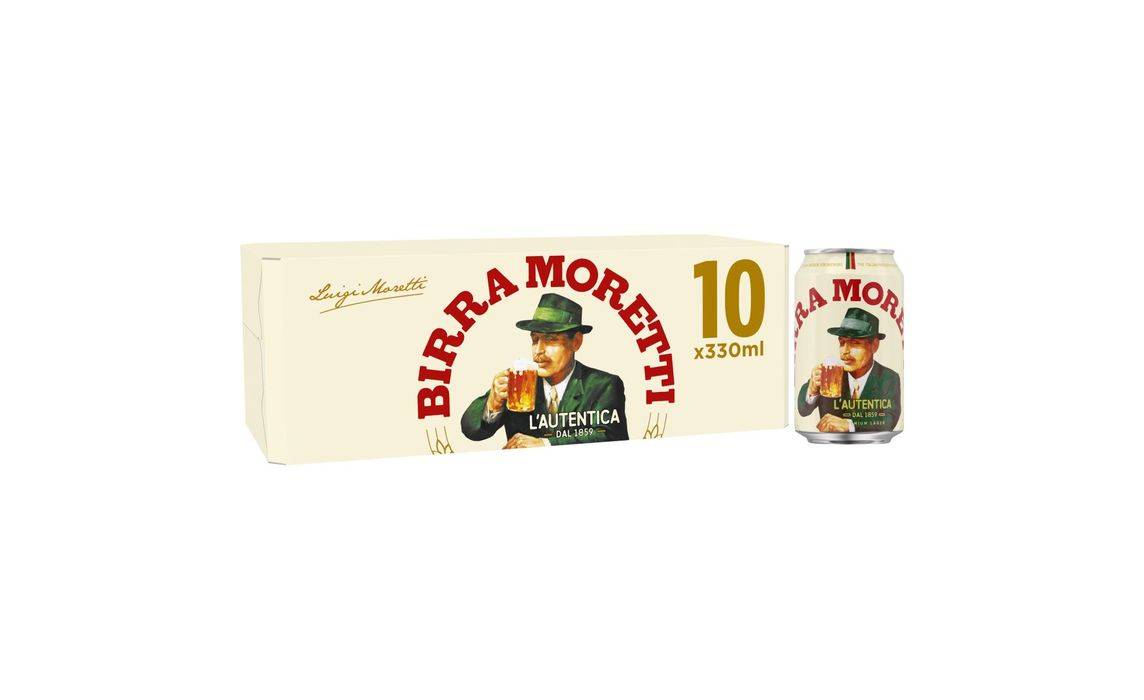 Birra Moretti Beer 10 x 330ml Cans (406727)