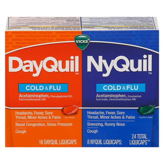 Vicks Dayquil & Nyquil Cough Cold & Flu Relief (24 ct)