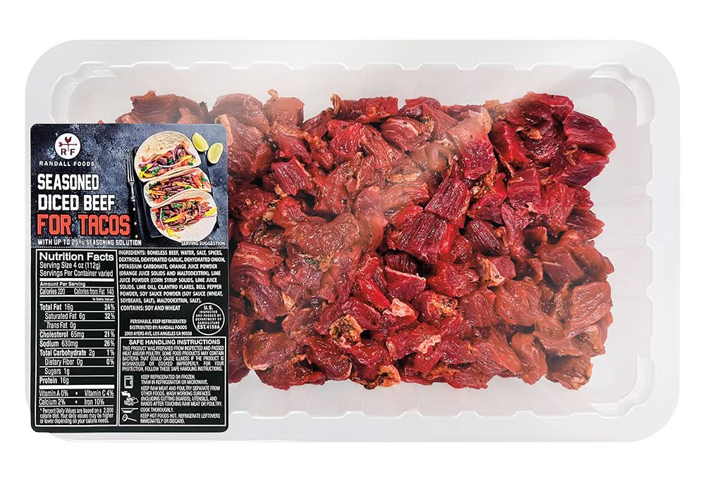 Randall Foods Seasoned Diced Beef For Tacos