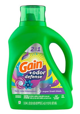 Gain Odor Defense Liquid Laundry Detergent Super Fresh Blast Scent (113 fl oz)