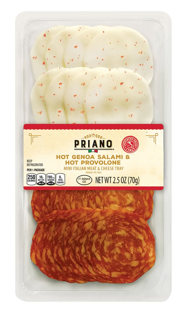 Priano Hot Genoa Salami & Hot Provolone Cheese Tray (2.5 oz)