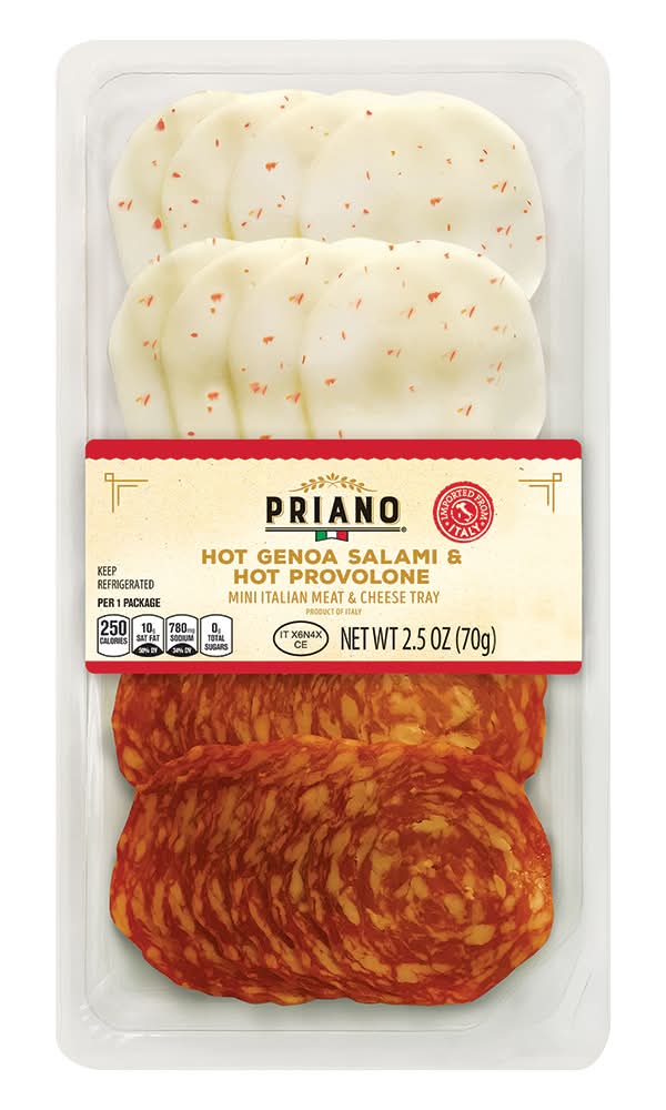 Priano Hot Genoa Salami & Hot Provolone Cheese Tray (2.5 oz)
