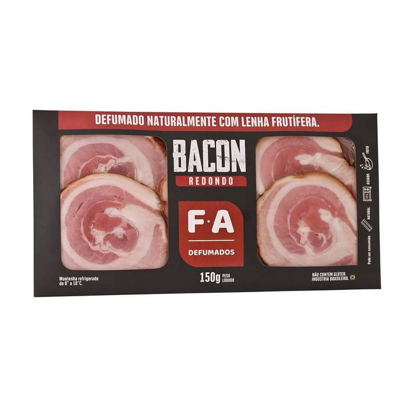 F.A Bacon redondo defumado fatiado (150 g)