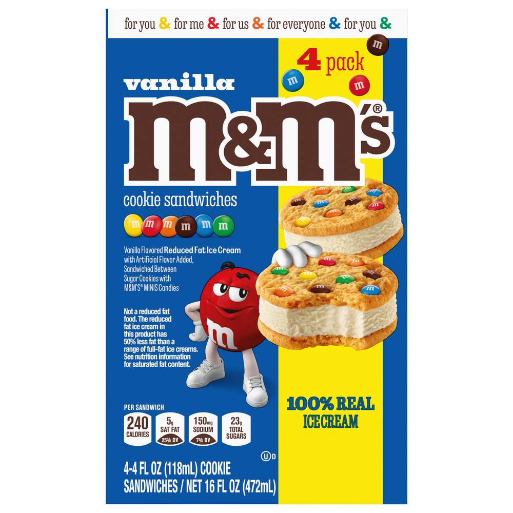 M&M's Ice Cream Cookie Sandwiches, Vanilla (16 fl oz)