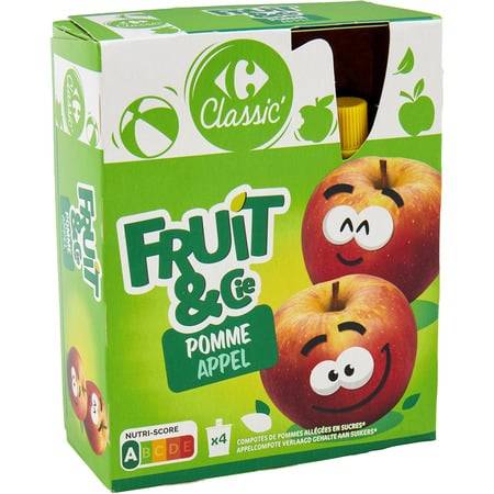 Carrefour Classic' - Fruit & ice compotes de fruit (pomme-abricot)