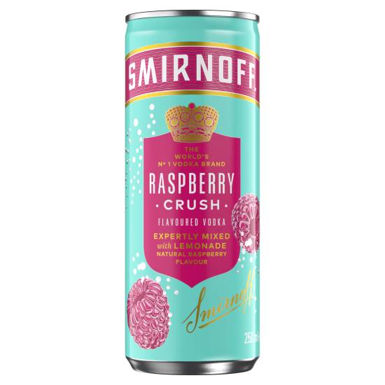 Smirnoff Raspberry Crush & Lemonade Ready To Drink Premix Vodka (250ml)