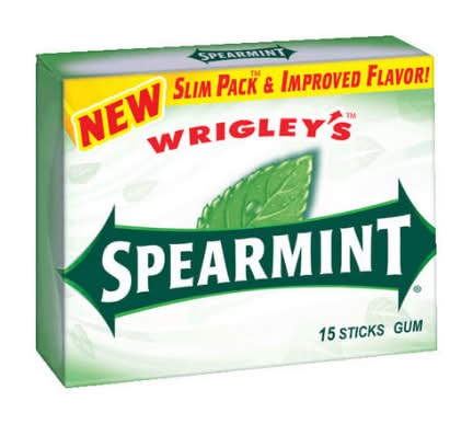 Wrigley's Gum Spearmint - Slim Pack 1.35 oz Box