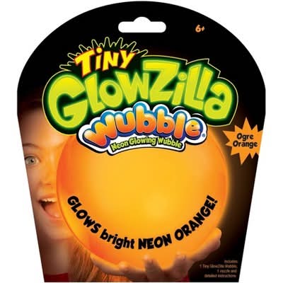 Wubble Neon Glowing Tiny Glozilla Playground Balls and Sets For Age 6y+, Orange