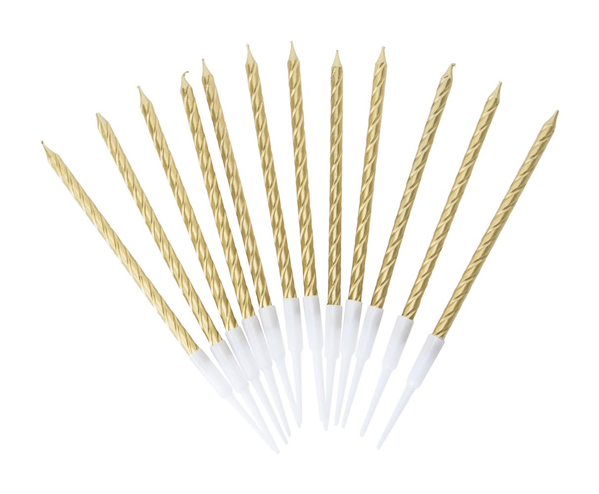 Birthday Candles 12-Pack Gold