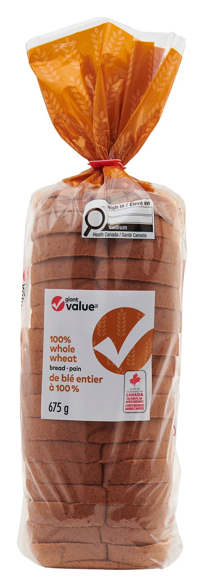 Giant Value 100% Whole Wheat Bread (675 g)