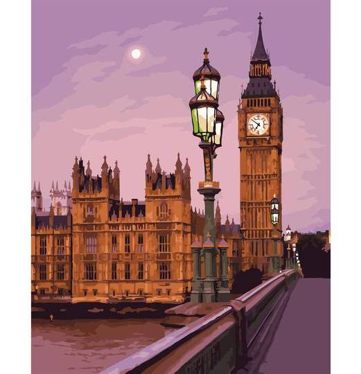 16" X 20" London Big Ben Paint-By-Number Kit With Wood Display Hanger By Artist'S Loft