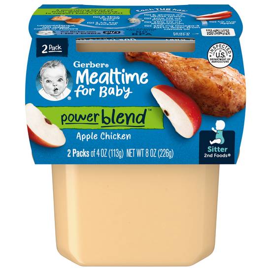 Gerber Mealtime For Baby Powerblend 2nd Foods Apple Chicken For Baby (2 ct)