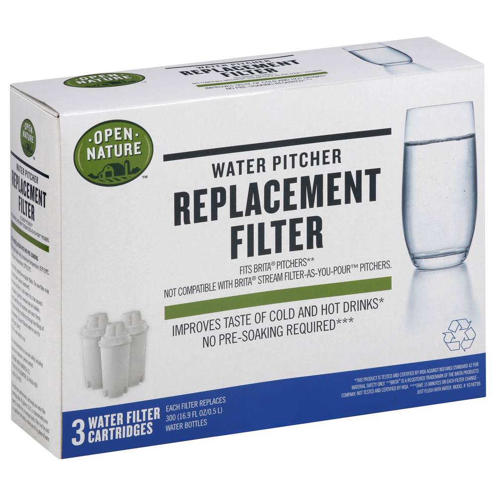 Open Nature Water Pitcher Replacement Filter (3 pack)