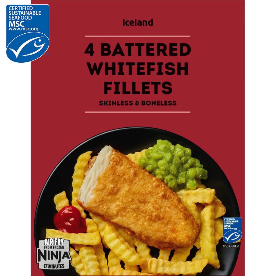 Iceland Battered Skinless Boneless Whitefish Fillets (4 pack)